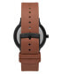 ფოტო #2 პროდუქტის Men's Three-Hand Quartz Riis Medium Brown Leather Watch 40mm