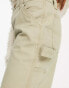 Фото #6 товара ASOS DESIGN Petite minimal cargo trouser in khaki with contrast stitching