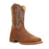 Justin Boots Bucks 11 Inch Embroidered Wide Square Toe Cowboy Mens Brown Casua