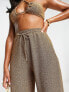 South Beach oversized metallic beach trouser in gold