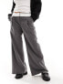 Фото #7 товара Miss Selfridge Petite fold over waistband trouser in grey