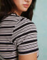 Фото #8 товара Miss Selfridge short sleeve stripe baby tee in black and white