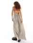 Фото #3 товара Weekday Cyndra floaty crepe maxi cami dress in beige