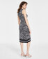 Фото #2 товара Women's Zebra-Print Faux Wrap Midi Dress