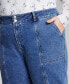 Фото #4 товара Plus Size Seam-Front Straight-Leg Jeans