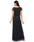 Фото #2 товара Women's Boat-Neck Short-Sleeve Beaded Blouson Gown