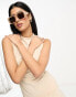 ASOS DESIGN boat neck mini dress with ruched sides in stone Серый, 34 - фото #11