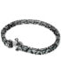 ფოტო #4 პროდუქტის Ruthenium-Plated Black Triangle Crystal Flex Bracelet