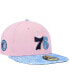 ფოტო #1 პროდუქტის Men's Pink, Light Blue Philadelphia 76ers Paisley Visor 59FIFTY Fitted Hat
