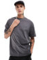 Фото #2 товара ONLY & SONS oversized t-shirt with floral back print in dark grey