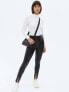 Фото #3 товара New Look faux leather split front trouser legging in black