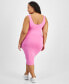 Фото #2 товара Trendy Plus Size Sleeveless Bodycon Midi Dress, Created for Macy's