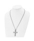 Фото #2 товара Chisel etched Isaiah 41:10 Prayer Cross Pendant Curb Chain Necklace
