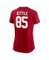Women's George Kittle Scarlet San Francisco 49ers Super Bowl LVIII Patch Player Name and Number T-shirt