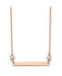 Polished Rose IP-plated Bar with CZ Stars Cable Chain Necklace