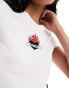 Фото #3 товара Noisy May cropped t-shirt with heart embroidery in white