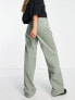 ASOS DESIGN slouchy dad cord trouser in sage