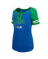 Фото #3 товара Women's Royal, Green Seattle Seahawks Legacy Lace-Up Raglan T-shirt