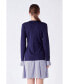Фото #3 товара Women's Poplin Combo Knit Dress