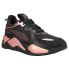 Фото #2 товара Puma RsX Black Rose Lace Up Womens Black Sneakers Casual Shoes 38540601