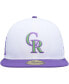 ფოტო #3 პროდუქტის Men's White Colorado Rockies 25th Anniversary Side Patch 59FIFTY Fitted Hat