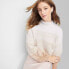 Фото #1 товара Women's Mock Turtleneck Fuzzy Boxy Pullover Sweater - Wild Fable Neutral Ombre