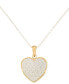 ფოტო #2 პროდუქტის Textured Heart 18" Pendant Necklace in 10k Two-Tone Gold