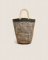 Mini raffia beach tote bag