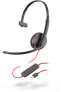 Poly Blackwire C3215 - Headset - Head-band - Office/Call center - Black - Monaural - Volume + - Volume -