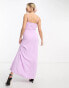 Only cowl neck maxi dress with side slit in lilac