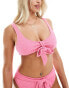 Peek & Beau Fuller Bust bikini top in textured pink