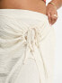 Фото #2 товара Vero Moda Curve wrap tie midi skirt in white