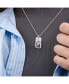 ფოტო #2 პროდუქტის Sterling Silver Surfer's Paradise Design Blue Sapphire, White Topaz Gemstone Tag Chain