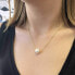 Gold-plated women´s necklace with real river pearl 22047.1