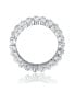RA White Gold Plated Clear Cubic Zirconia Wedding Band Ring