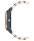 ფოტო #2 პროდუქტის Women's Three-Hand Quartz Rose Gold-Tone and Blue Solar Oceanwork Plastic Bracelet Watch, 38.5mm