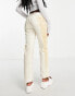 Weekday cotton faded straight leg jeans in brown and white - WHITE