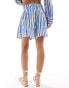 Mango stripe co-ord shorts in white and blue