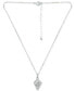 Giani Bernini cubic Zirconia Kite Cluster Pendant Necklace, 16" + 2" extender, Created for Macy's