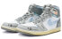 【定制球鞋】 Jordan Air Jordan 1 high OG 科技未来感 太空舱 手绘喷绘 复古篮球鞋 男女同款 蓝灰 / Кроссовки Jordan Air Jordan 555088-037