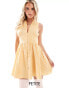 Nobody's Child Petite Starlight sleeveless mini dress in yellow gingham