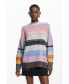 ფოტო #5 პროდუქტის Women's Striped knit sweater