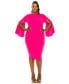 ფოტო #2 პროდუქტის Plus Size Clementine Slit Sleeve Dress