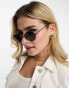 Фото #1 товара Monki round metal sunglasses in black