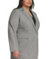 Фото #3 товара Куртка с капюшоном Calvin Klein Plus Size Heathered Single-Button Notched-Collar