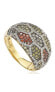 Фото #1 товара Suzy Levian Sterling Silver Cubic Zirconia Pave Multi-Color Geometric Ring