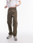 Фото #1 товара Topman wide leg workwear chino trousers with pleats in khaki