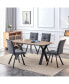 Herringbone Wooden Dining Table Set with Metal Frame