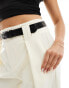 Фото #3 товара ASOS DESIGN super wide leg belted tailored trouser in cream