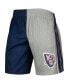 Фото #2 товара Men's Navy, Silver Distressed New Jersey Nets Hardwood Classics 2006 Split Swingman Shorts